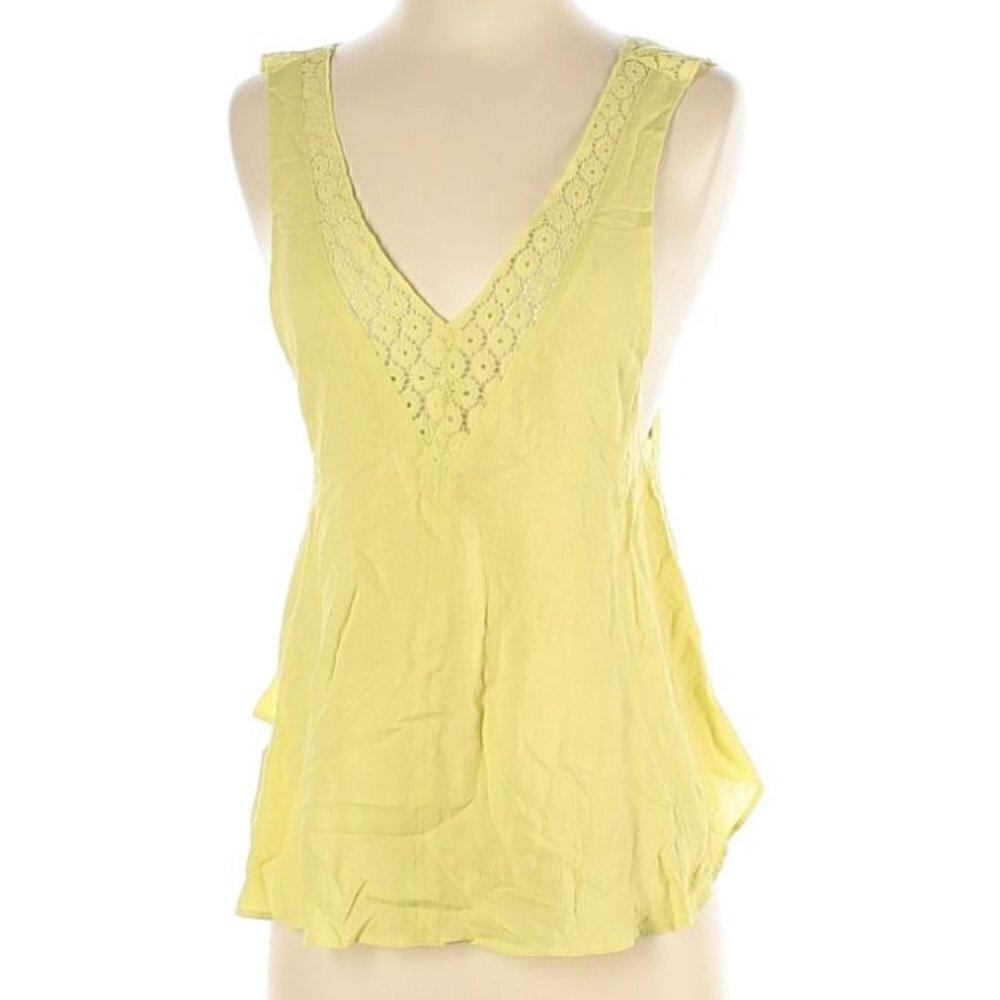 NEW Intimately Free Deep V-Neck Lace Yellow Top XS